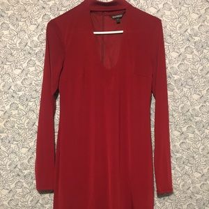 Women’s express red Vneck choker dress